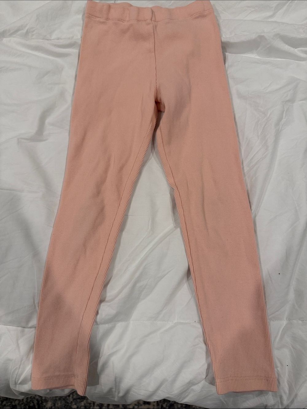 H&M Girls' Ribbed Light Pink Leggings